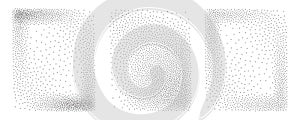 Noise grain gradient background, dot pattern spray effect set