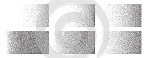 Noise grain gradient background, dot pattern spray effect set