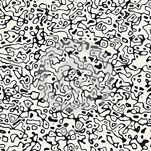 Noise Grunge Abstract Texture. Vector Seamless Black And White Pattern.