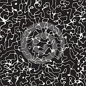 Noise Grunge Abstract Texture. Vector Seamless Black And White Pattern.