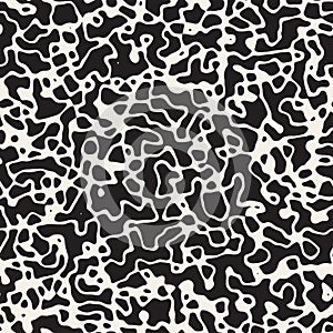 Noise Grunge Abstract Texture. Vector Seamless Black And White Pattern.