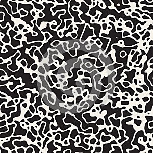 Noise Grunge Abstract Texture. Vector Seamless Black And White Pattern.