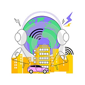 Noise pollution abstract concept vector illustration.
