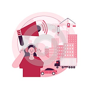 Noise pollution abstract concept vector illustration.