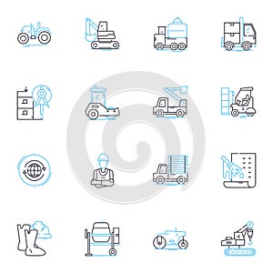 Noise pollution linear icons set. Decibels, Soundscape, Ecosystem, Environment, Sonic, Impact, Hearing line vector and