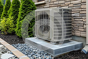 Noise-producing Air conditioner outdoor unit. Generate Ai