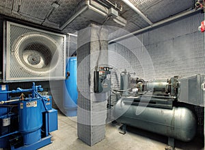 Noise reduction in a manufacturing plant mechanical room.