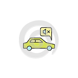 Noiseless electric car drive icon outline, linear, editable stroke vector object photo