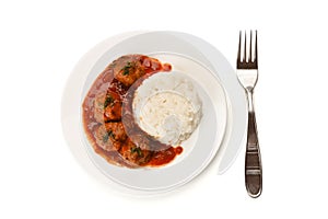 Noisettes with rice garnish