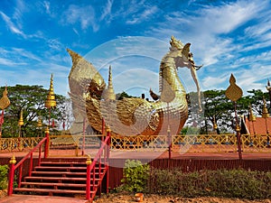 Nok Hatsadiling, a mythical bird, at a temple in Phrae, Northern Thailand