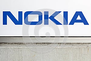 Nokia logo on a wall