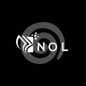 NOL credit repair accounting logo design on BLACK background. NOL creative initials Growth graph letter logo concept. NOL business