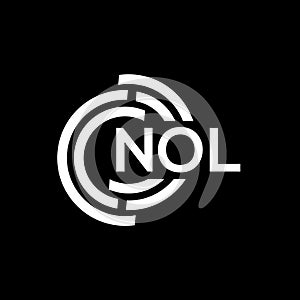 NOL letter logo design. NOL monogram initials letter logo concept. NOL letter design in black background