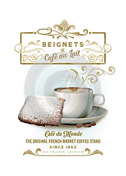 NOLA Collection Cafe au Lait and Beignets Background