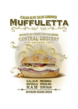 NOLA Collection Muffuletta Sandwich Background photo