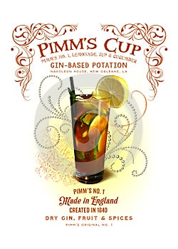 NOLA Collection Pimm's Cup Cocktail Background photo