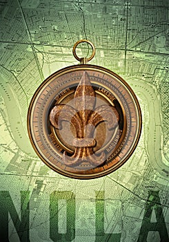 NOLA New Orleans Louisiana Compass photo