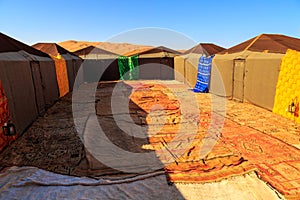 Nomad tent camp for tourist in Erg Chebbi desert, Morocco