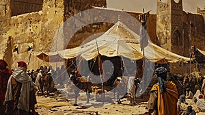 Nomadic Echoes: 16th Century Touareg Tent Painting photo