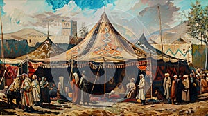 Nomadic Splendor: 16th Century Touareg Tent in Vivid Detail photo