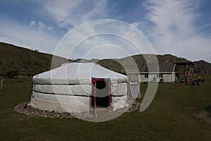 A nomadic tent (ger) in Tunkhel sum, Selenge, Mongolia.