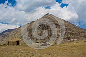 Nomadic yurt house in the mountains of Kazakhstan and Kyrgyzstan