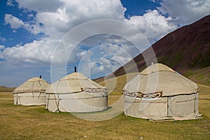 Nomadic yurt house in the mountains of Kazakhstan and Kyrgyzstan