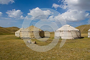 Nomadic yurt house in the mountains of Kazakhstan and Kyrgyzstan