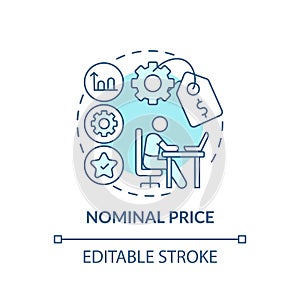 Nominal price concept icon