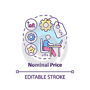 Nominal price concept icon