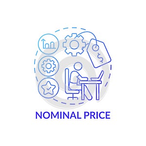 Nominal price concept icon