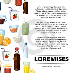 Non-alcoholic cartoon drinks poster design