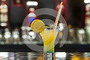 Non-alcoholic cocktail on restaurant bar photo