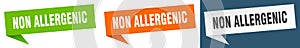 non allergenic banner. non allergenic speech bubble label set. photo