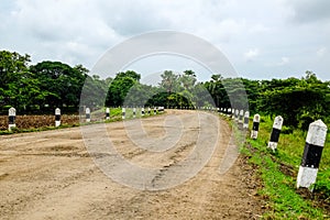 Non-asphalt road in upcountry Buriram, Thailand