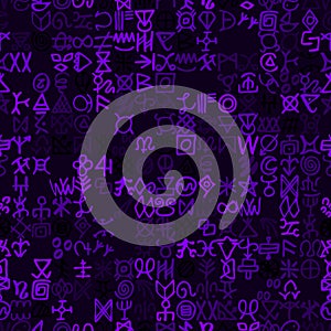 Alternative of digital blue matrix and computer code symbols seamless pattern