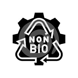 non biodegradable waste sorting glyph icon vector illustration