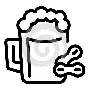 Non boozy beer icon outline vector. Frothy beverage mug