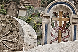 The non-catholic cemetery of Testaccio in Rome
