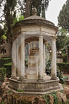 The non-catholic cemetery of Testaccio in Rome