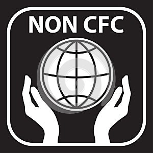 Non CFC icon. Ozone friendly sign. Globe green symbol. Logo template. Vector illustration