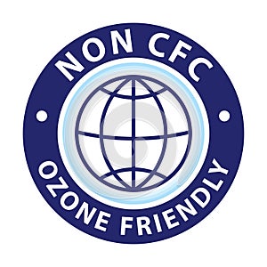 Non CFC icon. Ozone friendly sign. Globe green symbol. Logo template. Vector illustration