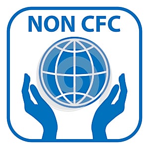 Non CFC icon. Ozone friendly sign. Globe green symbol. Logo template. Vector illustration