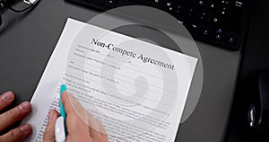 Non Compete Agreement. Business Competition Contract