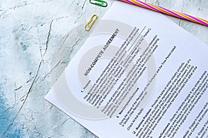 Non-Compete Agreement form