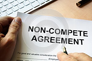 Non compete agreement.