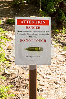 Non-detonated Explosives Sign photo