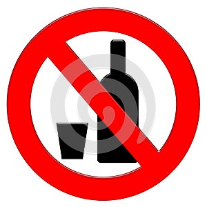 Non-drinking symbol illustration icon