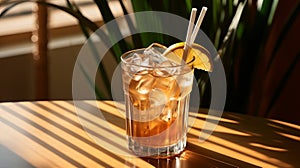 Non-ecological plastic cocktail straws for lemonades and drinks. Concept: Danger ecology harm to the planet