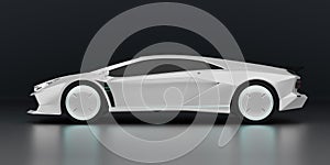 Non-existent brand-less generic concept white sport electric car